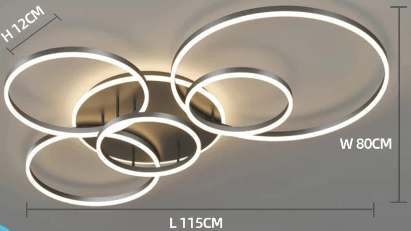 Lustre Moderne Anneaux Lumineux
