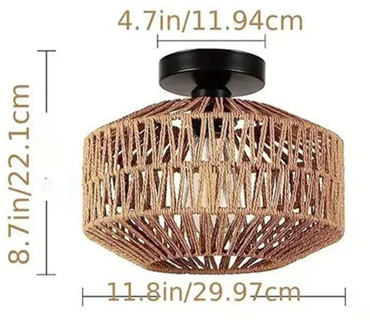 Lustre Rotin Tressé