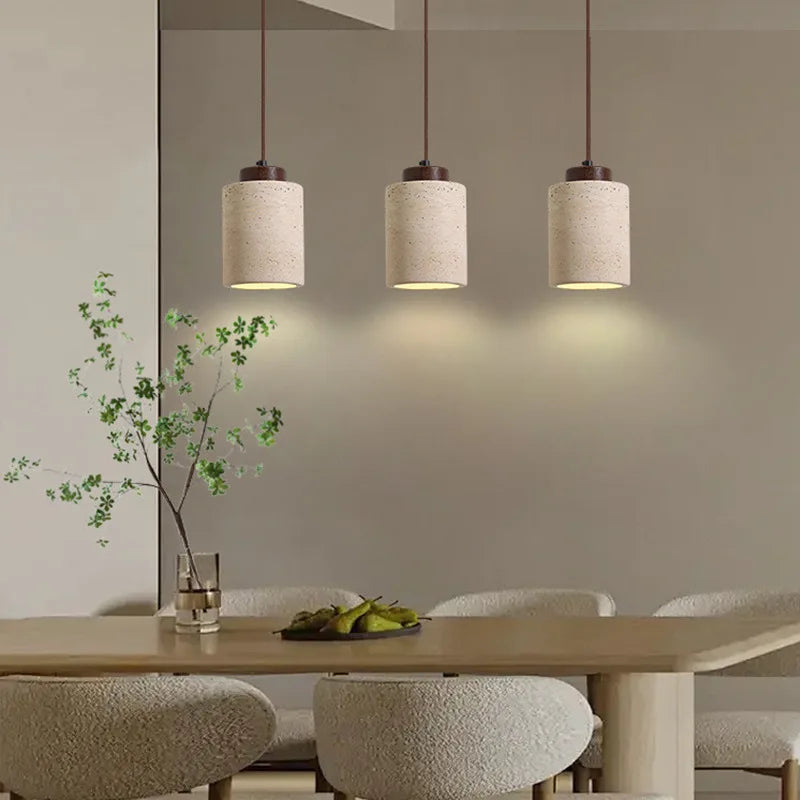 Lustre Cylindre Naturel Clair