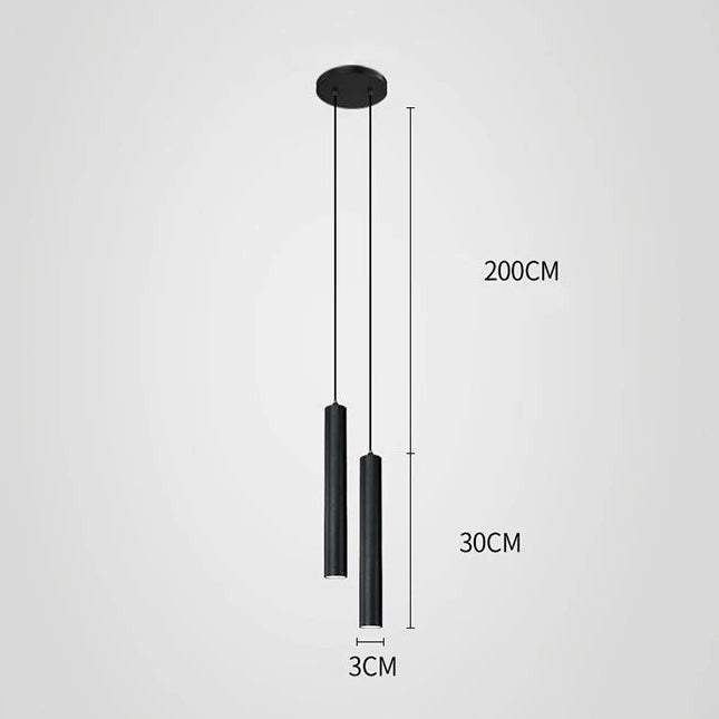 Lustre Suspension LED Cylindre Noir