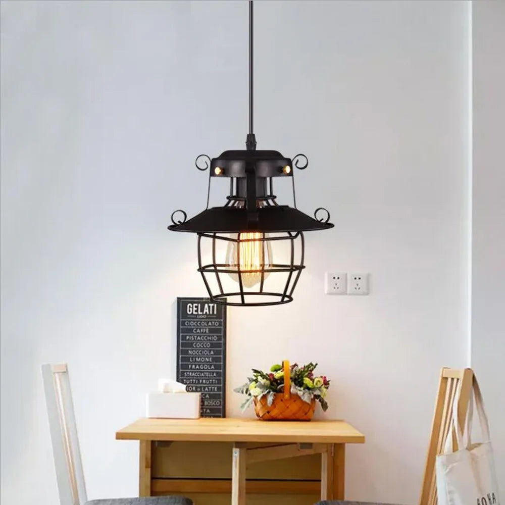 Lustre Industrielle Cage