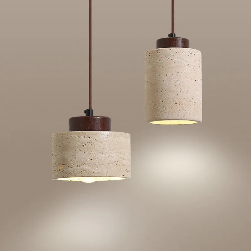 Lustre Cylindre Naturel Clair
