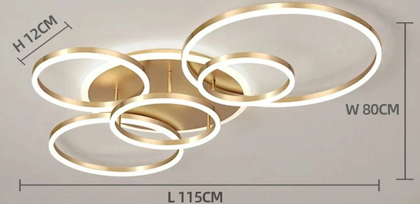Lustre Moderne Anneaux Lumineux