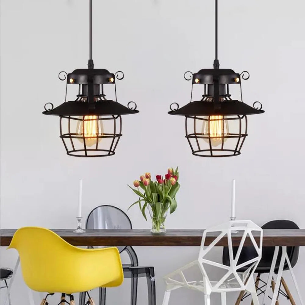 Lustre Industrielle Cage