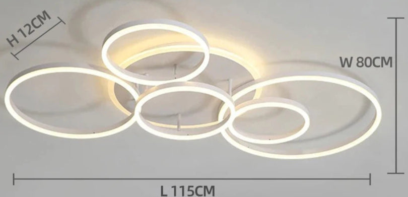 Lustre Moderne Anneaux Lumineux