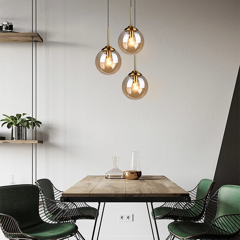 Lustre Design Boules Transparentes