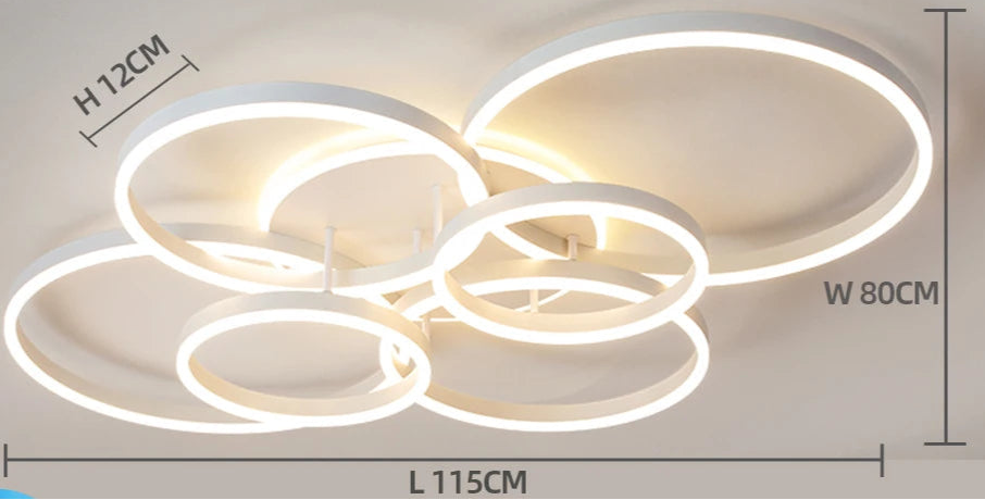 Lustre Moderne Anneaux Lumineux