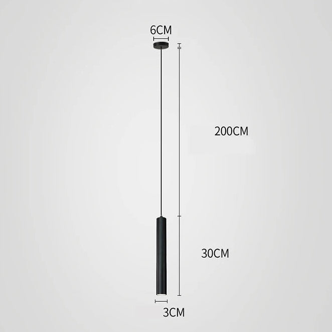 Lustre Suspension LED Cylindre Noir
