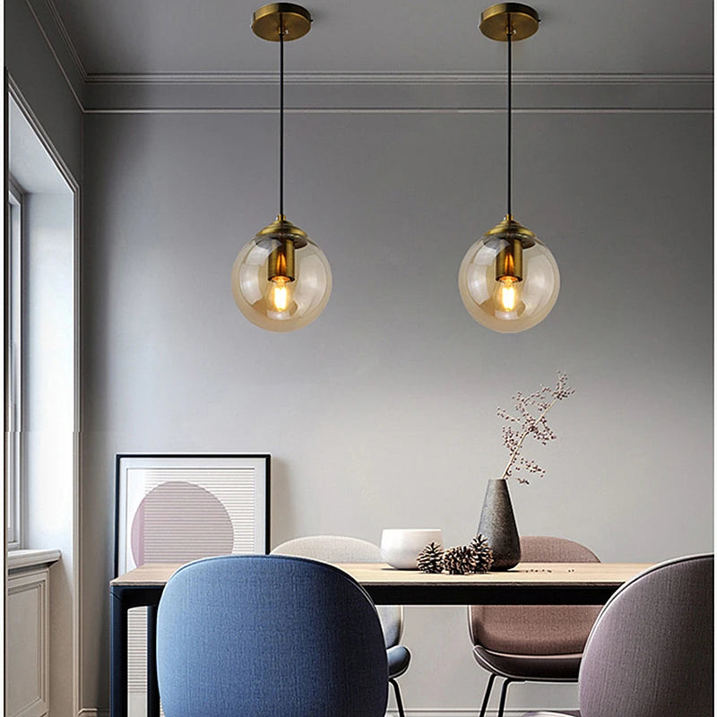 Lustre Design Boules Transparentes