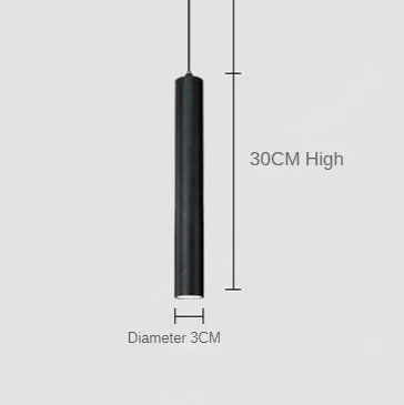 Lustre Suspension LED Cylindre Noir