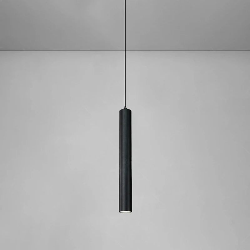 Lustre Suspension LED Cylindre Noir
